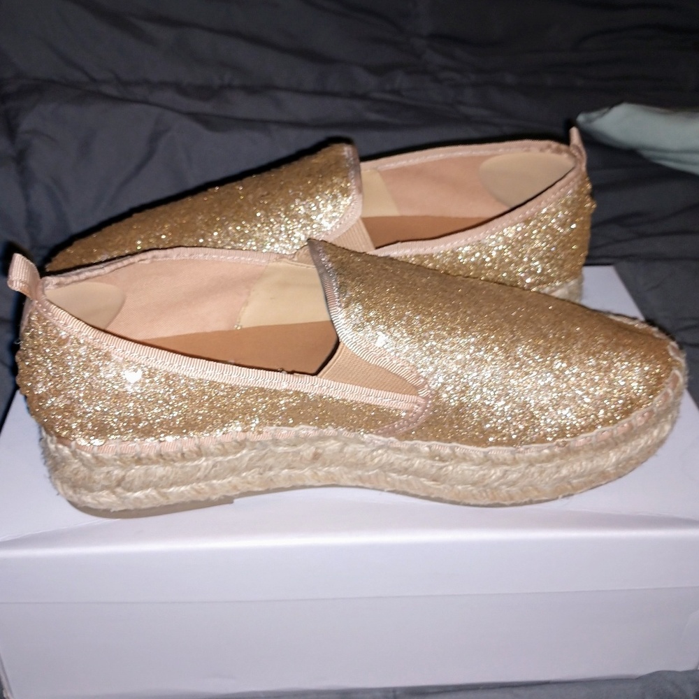 $⬇️ 🦋 Steve Madden Champagne Espadrilles Sz 7 🦋 - Picture 6 of 8
